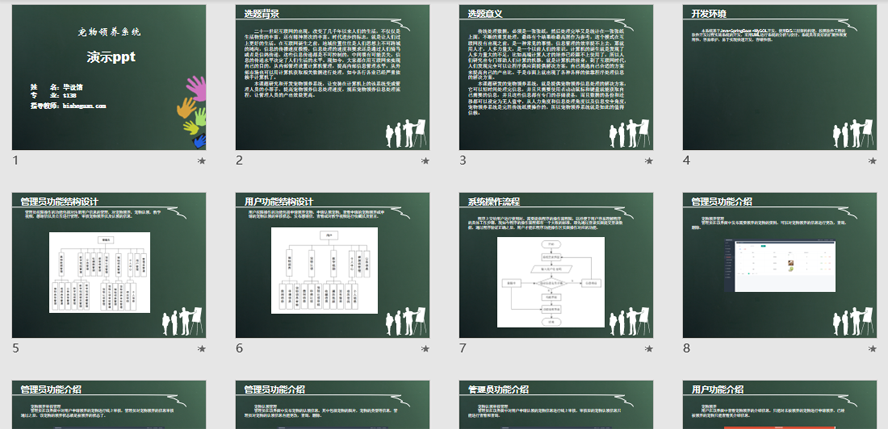 宠物领养系统的设计与实现PPT截图