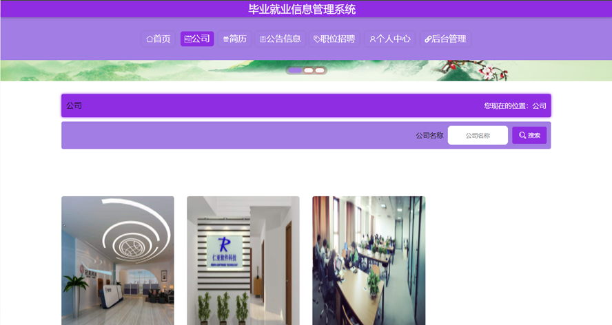 毕业就业信息管理系统的设计与实现模板截图