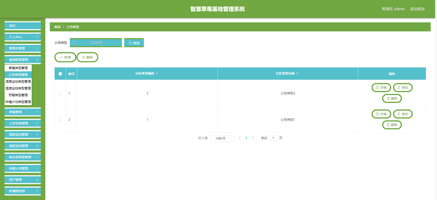 智慧草莓基地管理系统模板截图