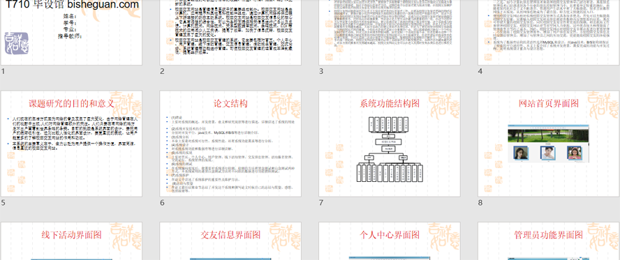 校园交友网站PPT截图