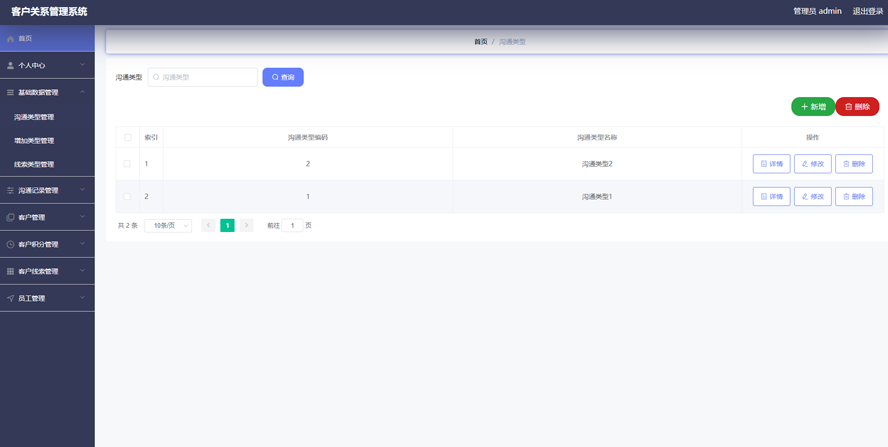 客户关系管理系统(crm)的设计与实现模板截图