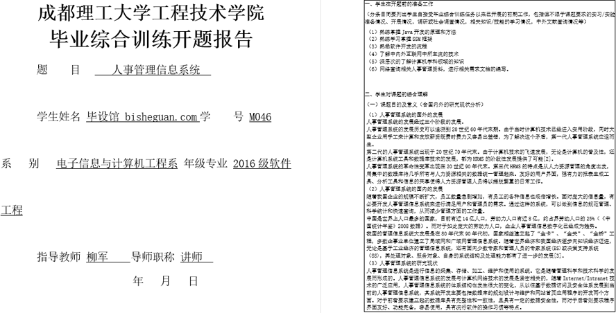 人事管理信息系统开题报告截图