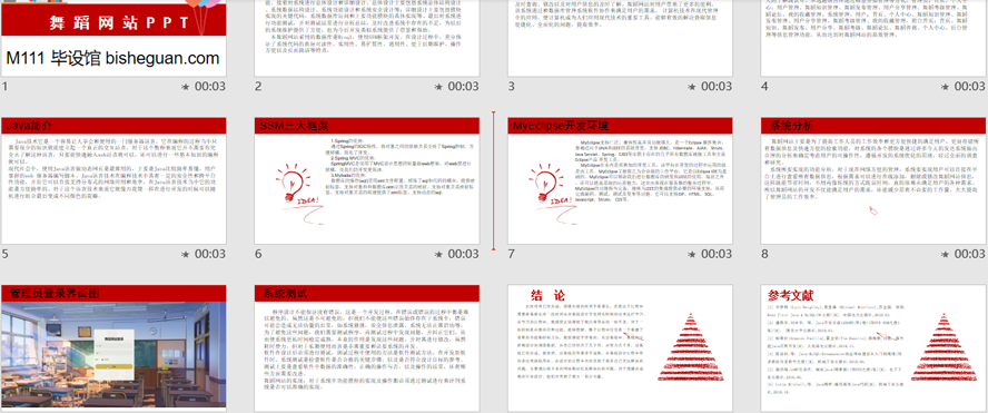 舞蹈网站的设计与实现PPT截图