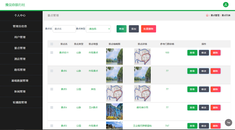 旅行社管理系统的设计与实现模板截图
