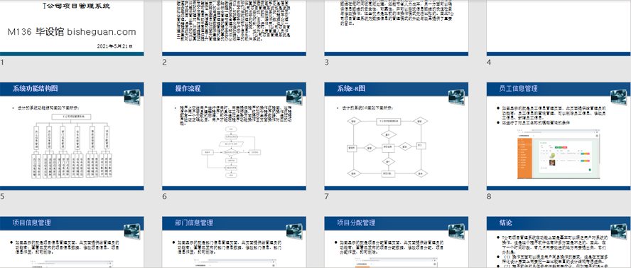 公司项目管理系统设计与实现PPT截图
