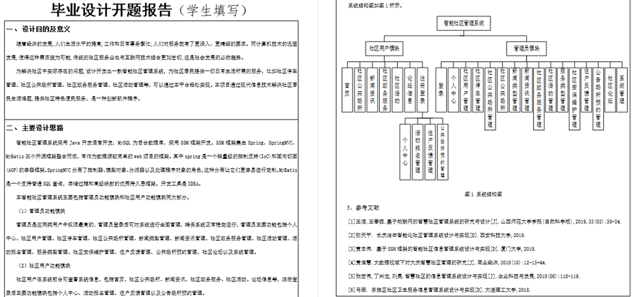 智能社区管理系统的设计与实现开题报告截图